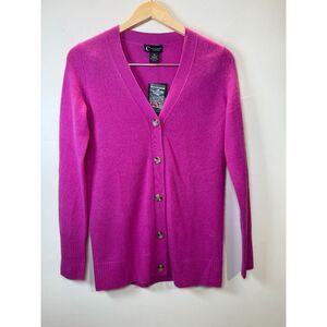 C by Bloomingdale's Cashmere Grandmother Sweater Women's Size XS Cherry Blossom